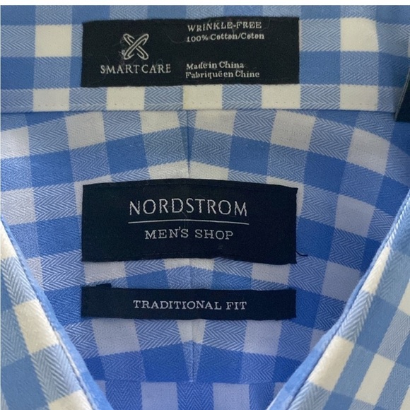 Nordstrom Mens Shop, Dress Shirt 100% Cotton, Size 16.5” 35 - Picture 5 of 10